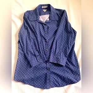 L.L Bean Blue Button-Up Shirt wrinkle free